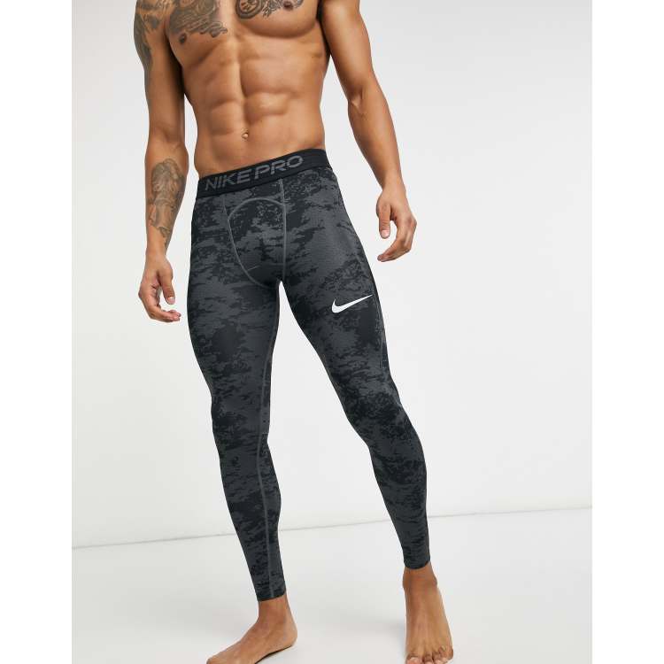 Nike Pro Training tights in all over camo print