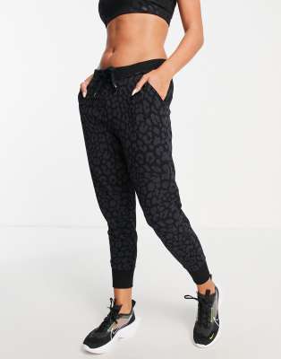 black leopard print joggers