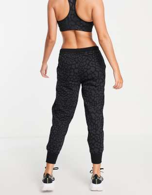 black leopard print joggers