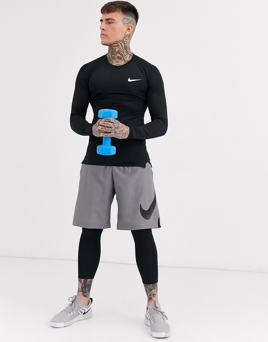 Nike Pro Training - Top met onderlaag en lange mouwen in zwart