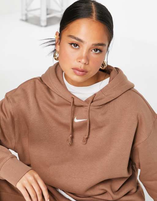 Nike Sportswear Essential Oversized Fleece Hoodie Wmns Earth Brown  (DD5632-256)