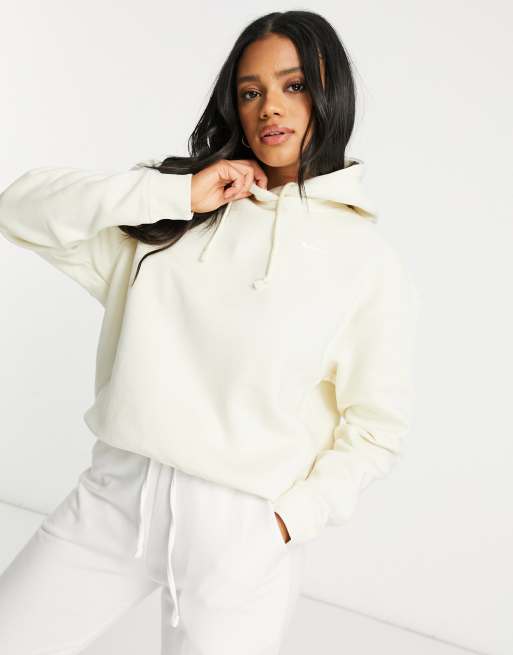 Nike pull over fleece hoodie in off white | ASOS