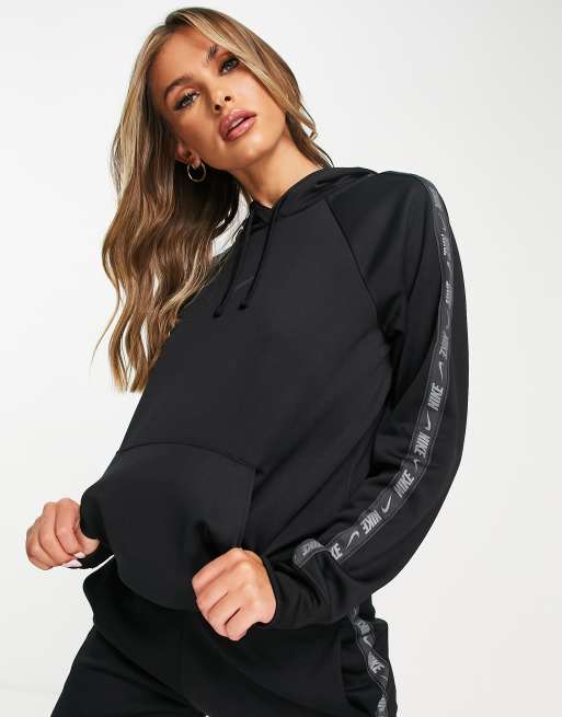 Nike taping pullover store hoodie in black