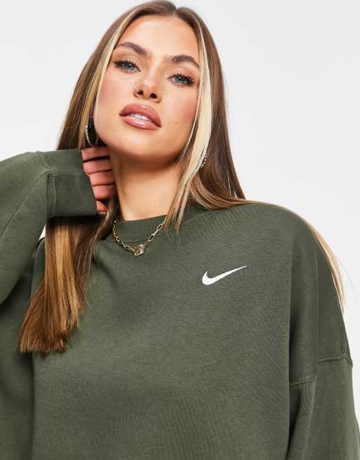 Nike pullover fleece sweatshirt in khaki