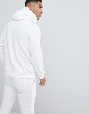 nike pullover hoodie with embroidered logo in white