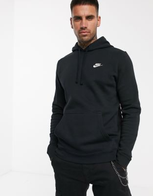 nike pullover hoodie with swoosh logo in navy