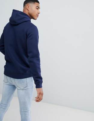 nike pullover hoodie with swoosh logo in navy