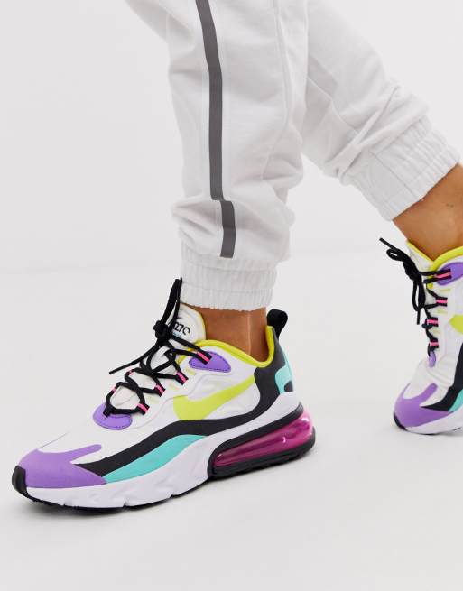 Nike Purple Black And Yellow Air Max 270 React Sneakers Asos