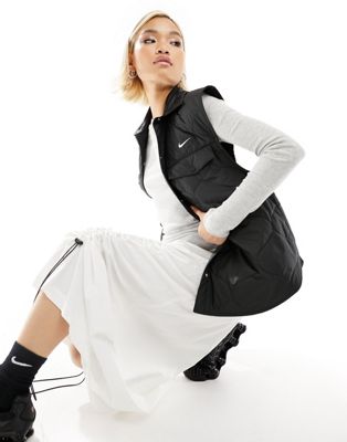 Nike quilted essential vest in black | ASOS