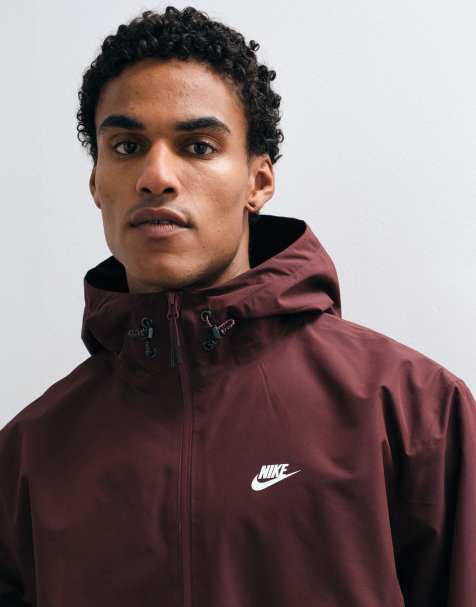 Nike rain jacket in burgundy - view 1