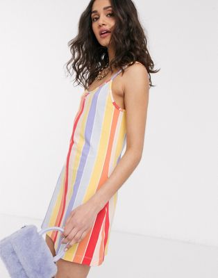 Nike rainbow stripe mini bodcon dress 