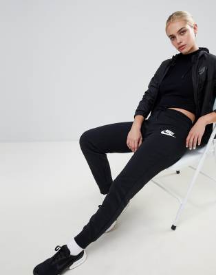 nike rally black swoosh logo regular fit joggers