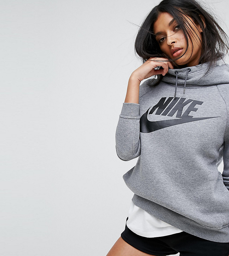 Nike Rally Pullover Hoodie In Grey With Large Futura Logo