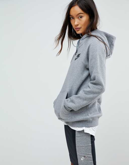 Nike women's sportswear outlet rally hoodie carbon heather