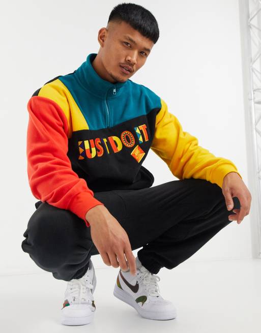 Nike colorblock quarter zip new arrivals