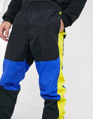 black and blue nike joggers