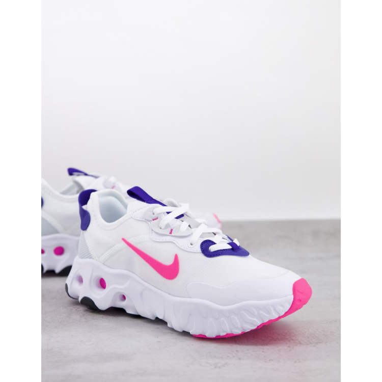 Nike React Art trainers in white pink and purple ASOS