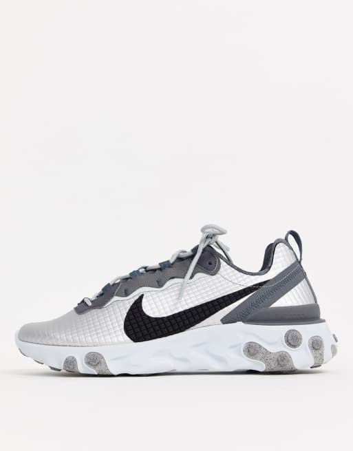 Nike React Element 55 Baskets Argent C3835 001 ASOS