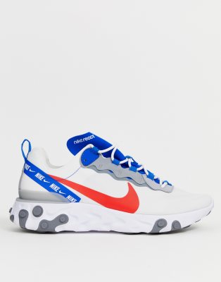 nike react bleu blanc