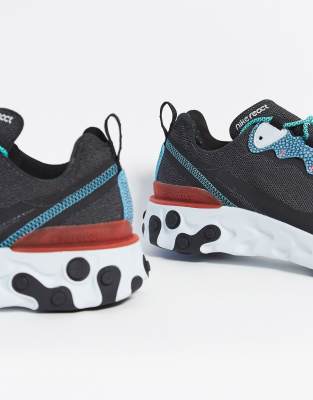 nike react element 55 gris bleu rouge