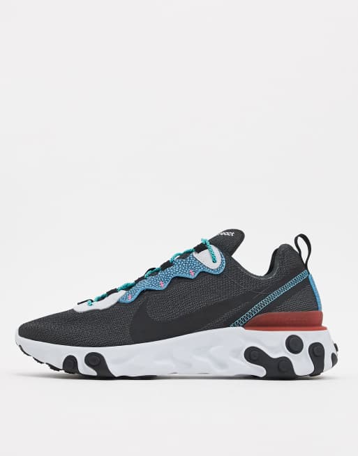 Nike React Element 55 Baskets Gris bleu ASOS