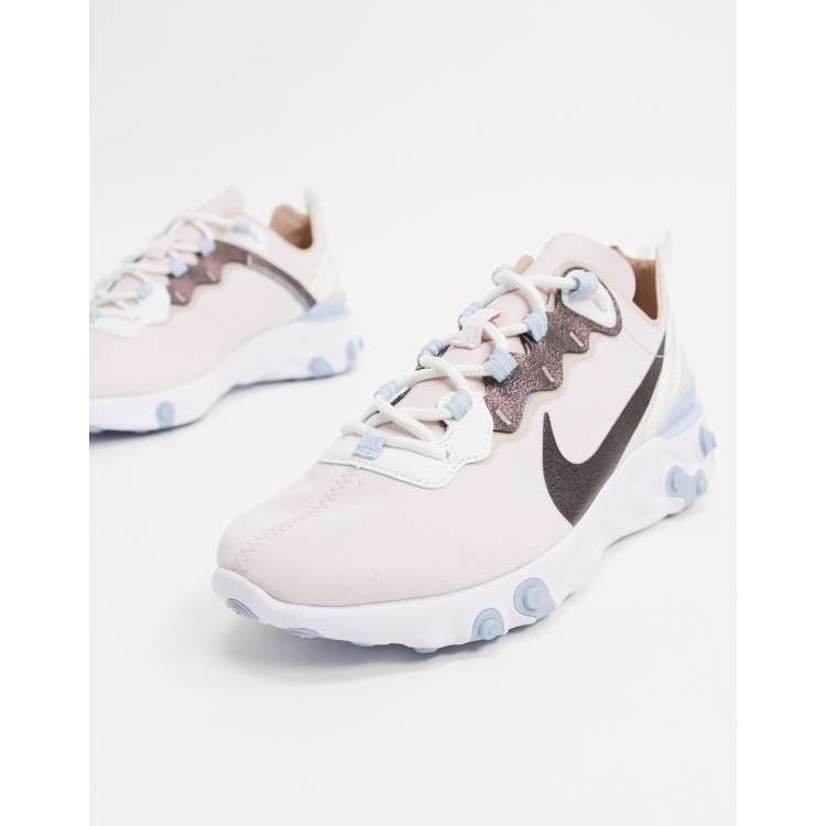 Nike React Element 55 pink Metallic sneakers