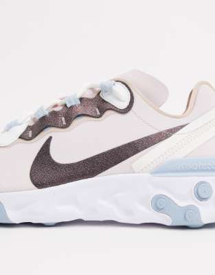 nike react element 55 pink metallic sneakers