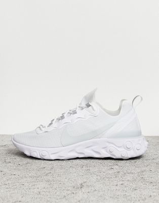 nike react element 55 trainers in white