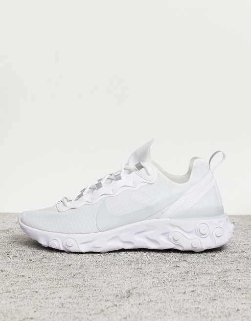 Nike React Element 55 Premium Trainers In White Asos