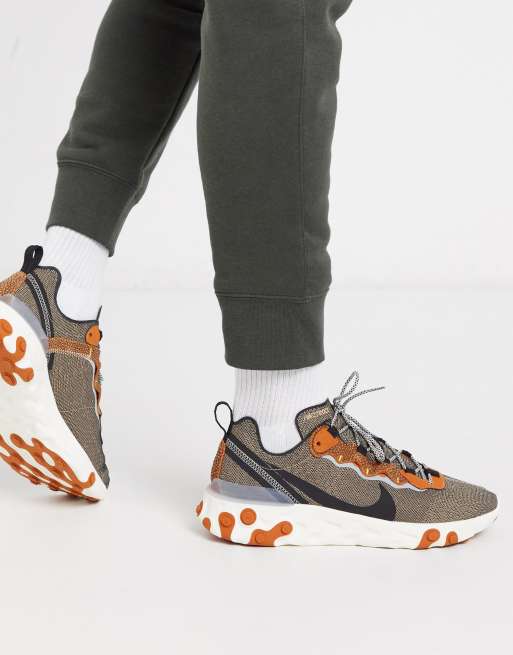 Nike beige react store element 55 sneakers