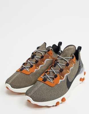 nike react element 55 se sneakers in bio beige