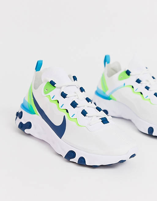 Nike - React Element 55 - Sneakers bianche e blu اوبرا اون لاين