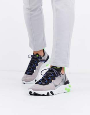 nike white and navy womens world cup react element 55 trainers