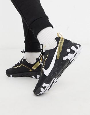 nike react black and gold