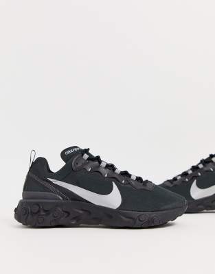 nike black react element 55 trainers