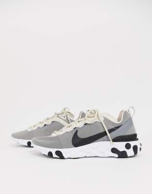 nike beige react element 55 sneakers