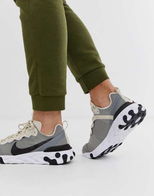 Nike React Element 55 sneakers in golden Beige | ASOS