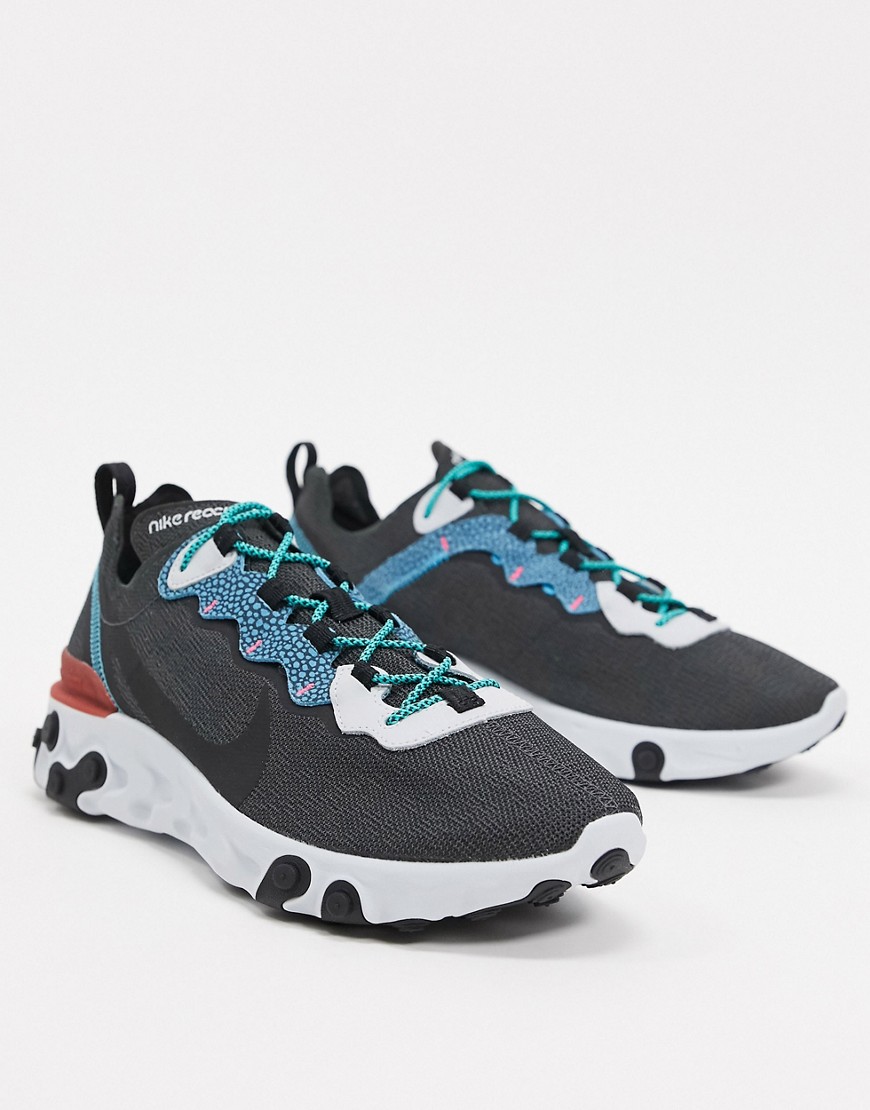Nike React Element 55 sneakers in gray/blue