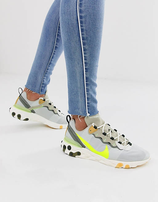 Nike React Element 55 sneakers in green and gray BQ6166-009