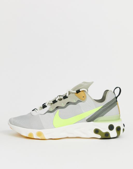 Nike React Element 55 sneakers in green and gray BQ6166 009