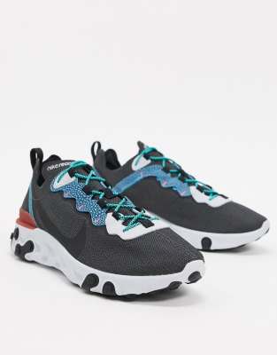 Nike React Element 55 Sneakers In Grey Blue Evesham Nj