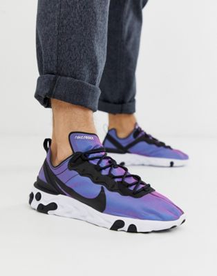 Nike - React - Element 55 - Sneakers in paars-Zwart