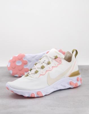 nike beige react element 55 sneakers