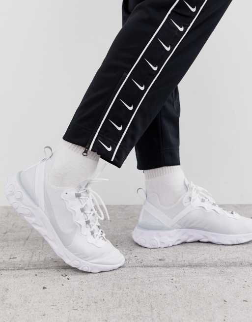 aluminium aborre sende Nike React Element 55 sneakers in triple white BQ6167-101 | ASOS