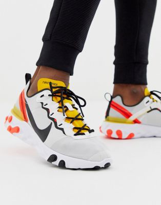 Nike React Element 55 sneakers in white 