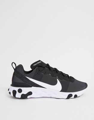 Nike - React Element 55 - Sneakers nere/bianche | ASOS