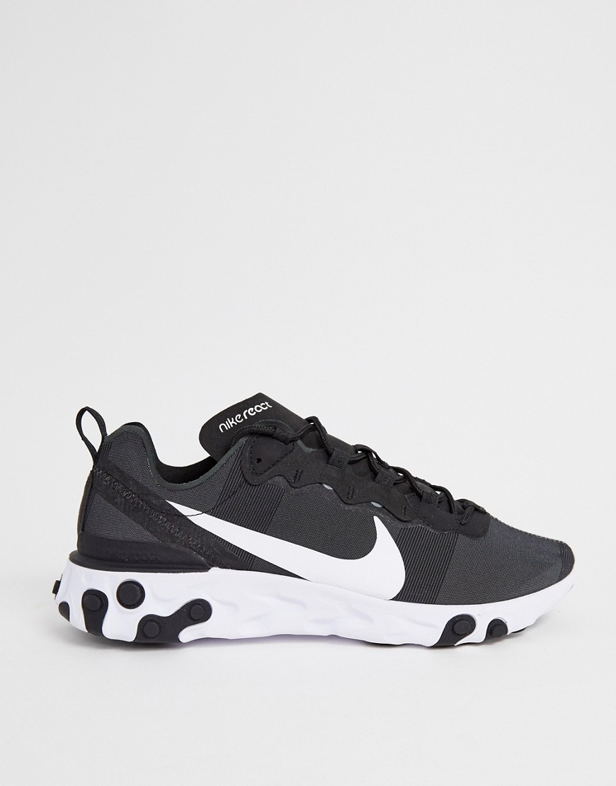 Nike - React Element 55 - Sneakers nere/bianche-Nero