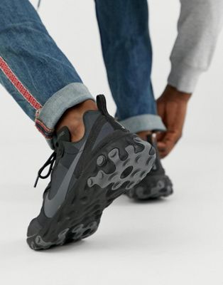 nike react element 55 trainers in black
