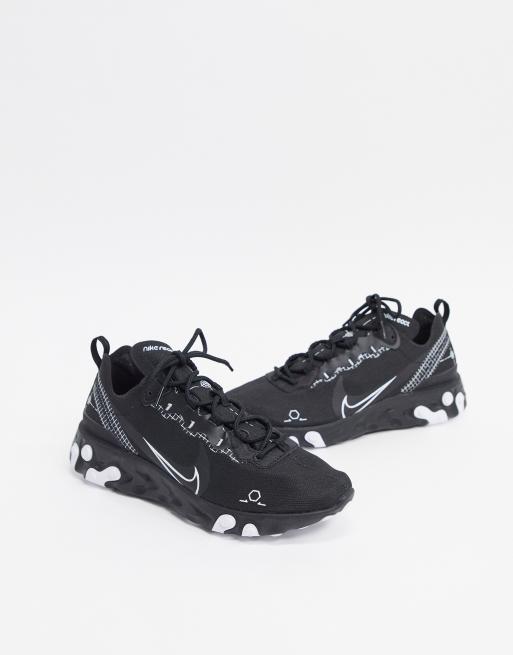 Nike react element 55 on sale black