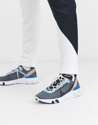 Nike React Element 55 trainers in blue 